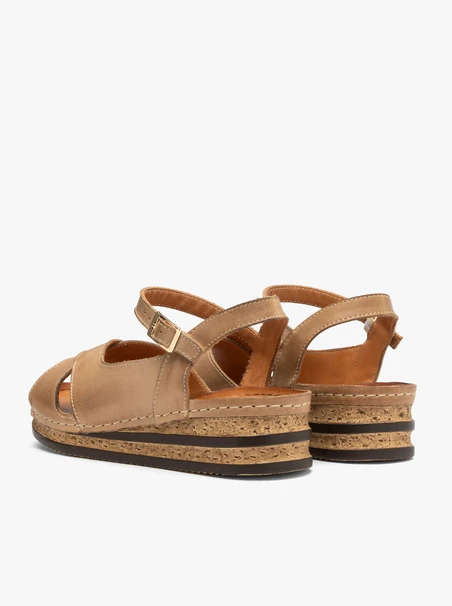 Beige Damen Plateausandalen