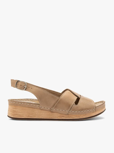 Beige Damen Plateausandalen