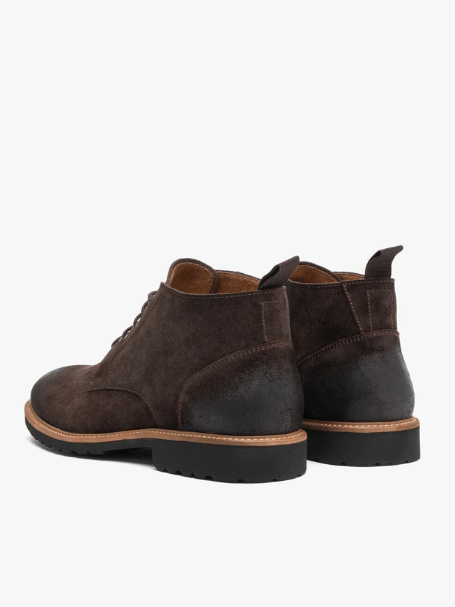 Dunkelbraune Velourslederstiefel