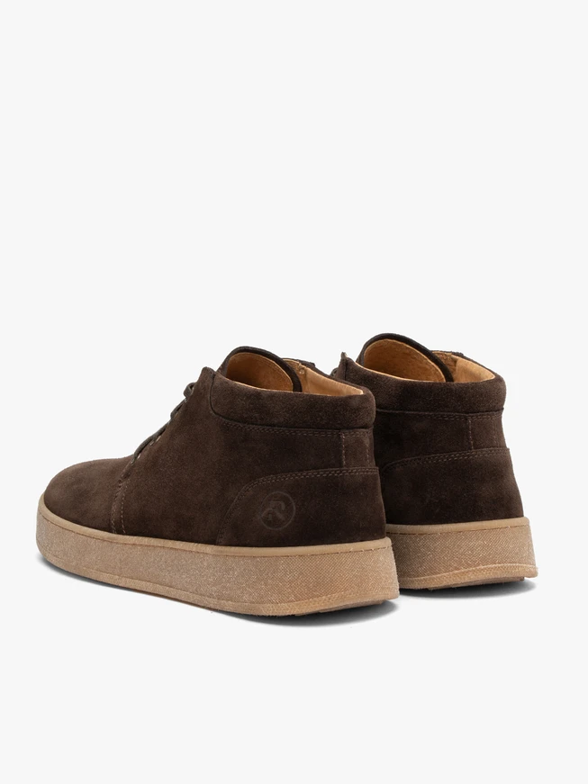Dunkelbraune Velourslederstiefel