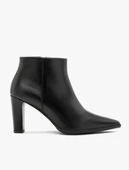 Schwarze Lederstiefel mit Stilettoabsatz