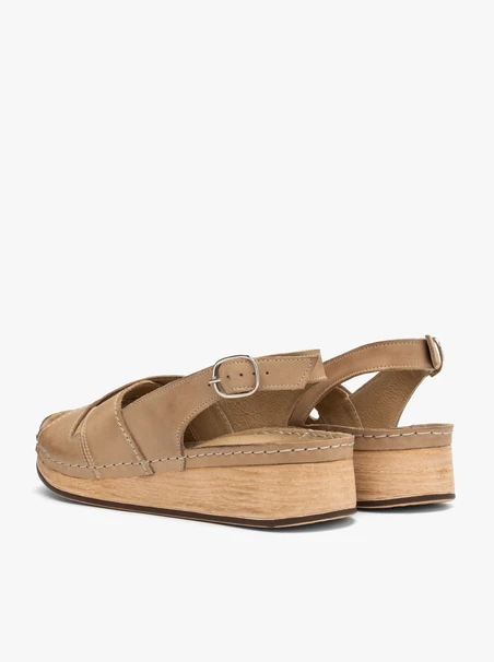 Beige Damen Plateausandalen