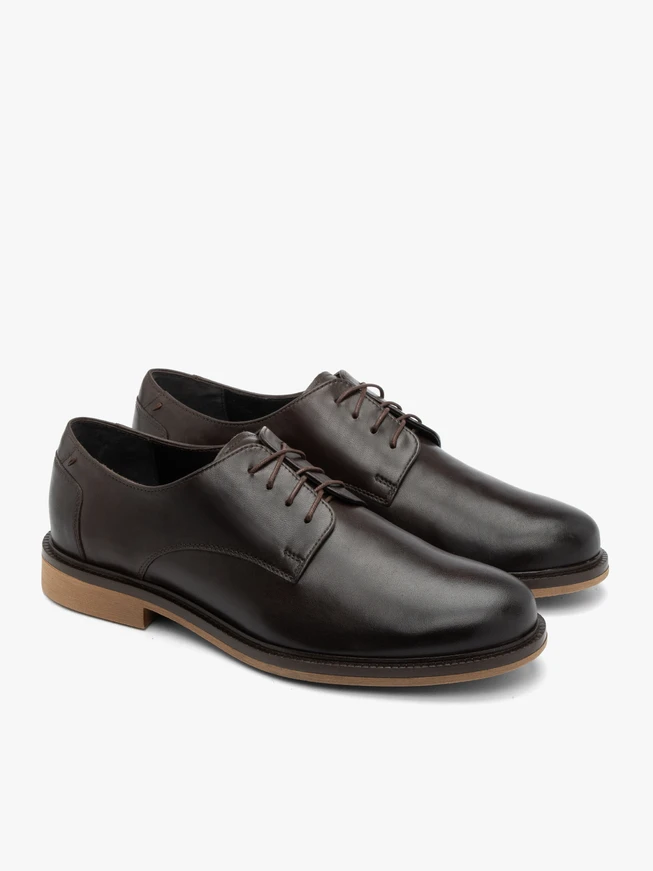 Braune Freizeit-Halbschuhe aus Leder