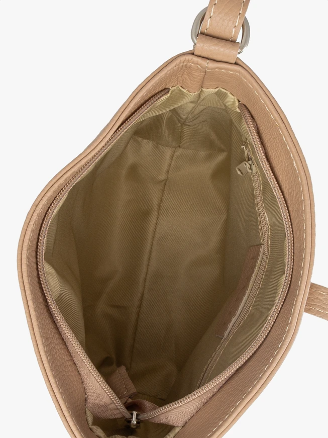 Beige crossbody with decorative clasp