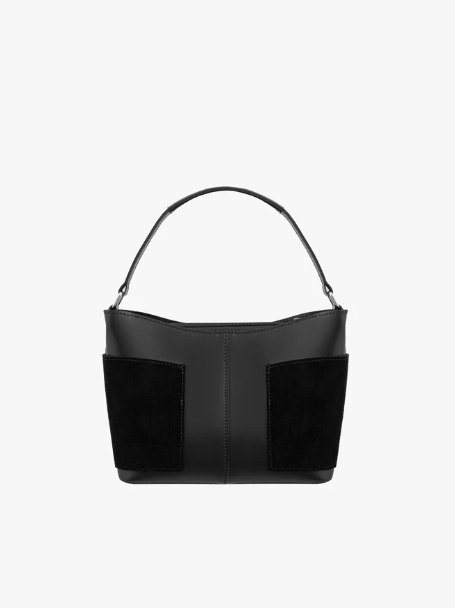 Handtasche aus schwarzem Bonded Leather