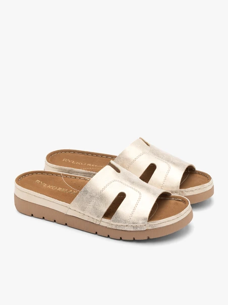 Damen-Flip-Flops aus Platin mit dickerem Boden