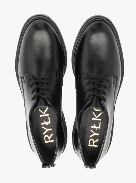 Schwarze Halbschuhe für Frauen mit leichtem Boden