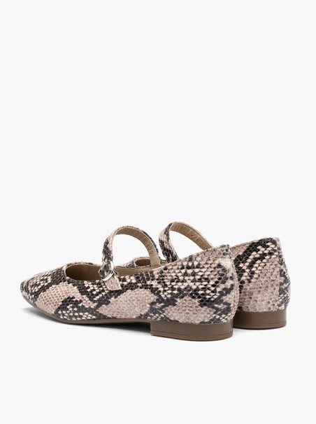 Ballerinas mit Tiermuster und Gürtel