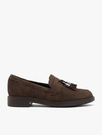 Chocolate suede loafers