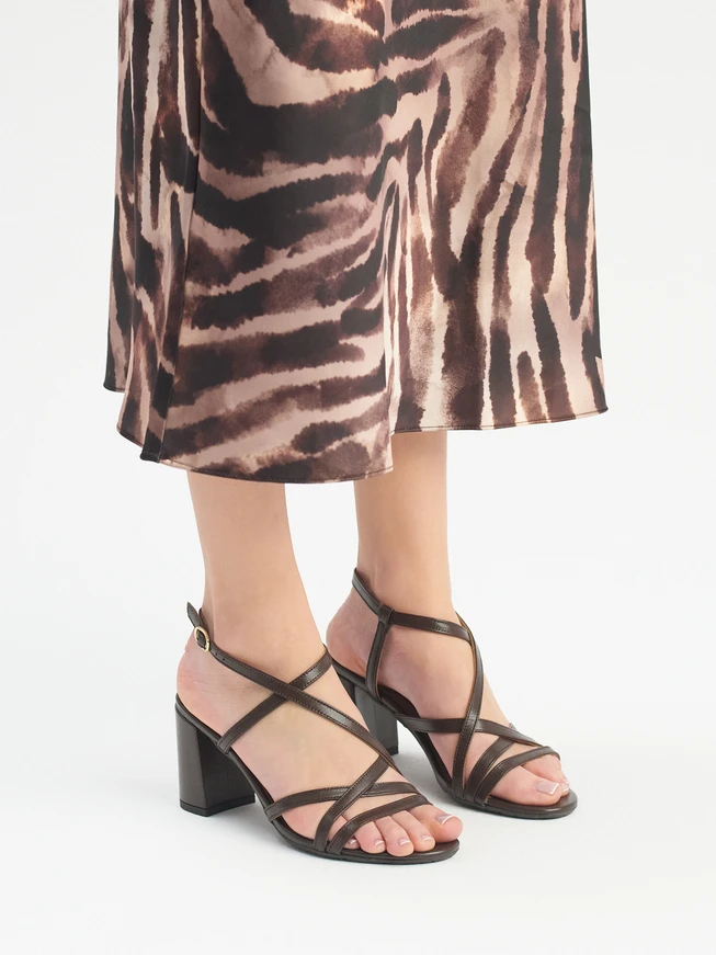 Damen-Sandalen mit Schokoladen-Absatz