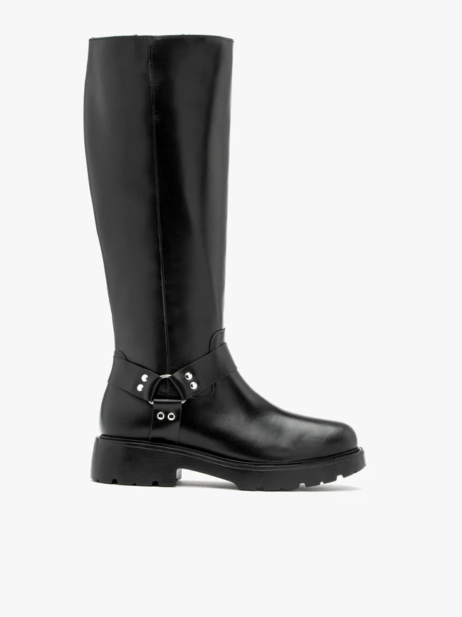 Biker-Stiefel mit Metallverzierungen