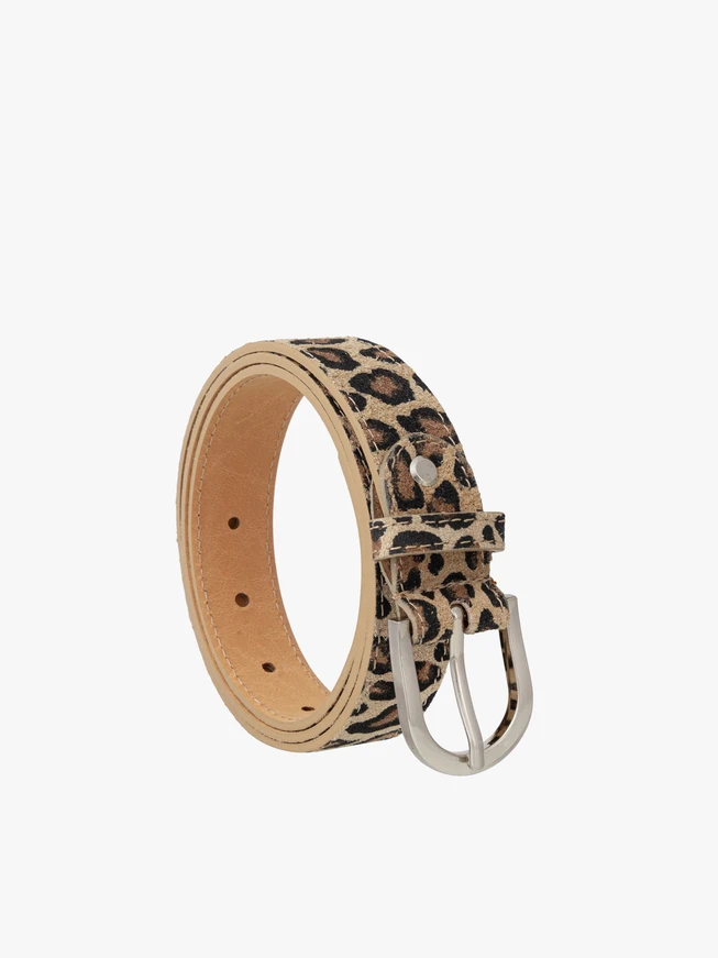 Veloursgürtel mit Leopardenmuster