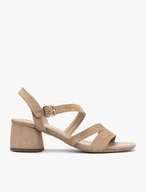 Beige Damen-Keilsandalen