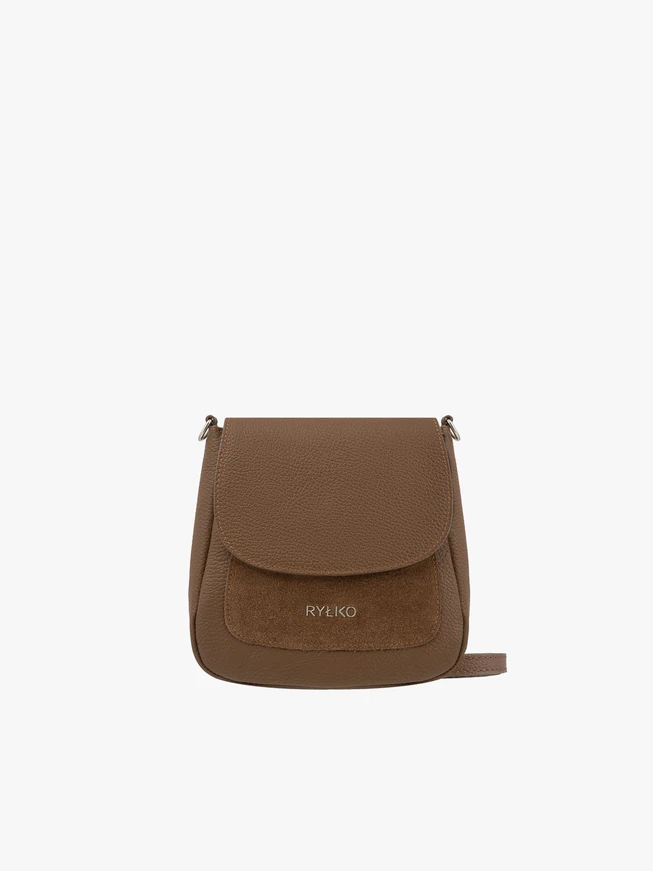 Small light brown leather handbag