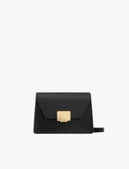 Schwarze elegante Handtasche für Frauen mit goldener Schnalle