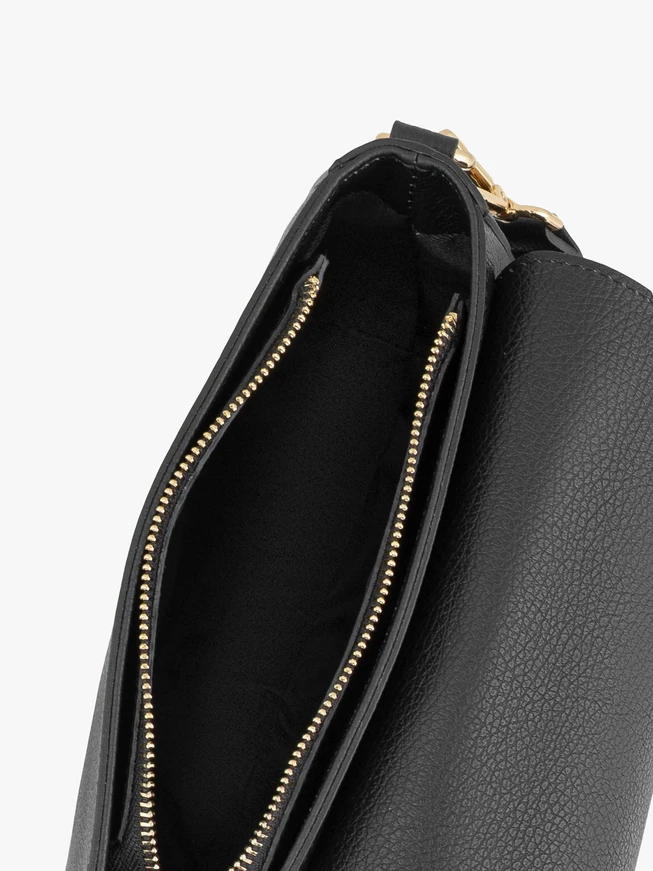 Handtasche aus schwarzem Leder und Velours