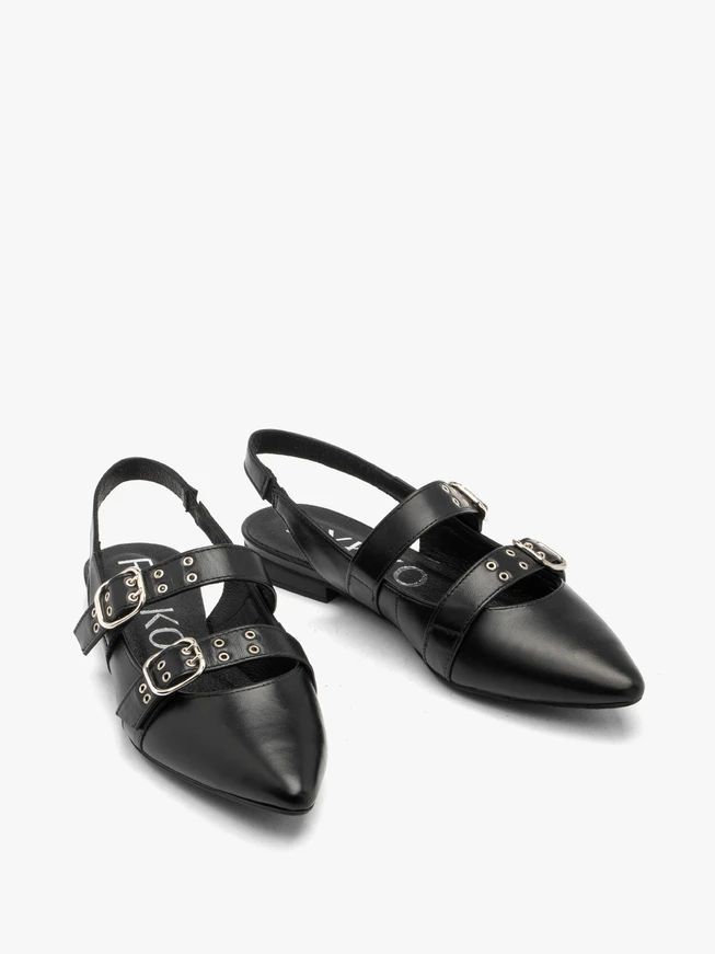 Schwarze absatzlose Ballerinas
