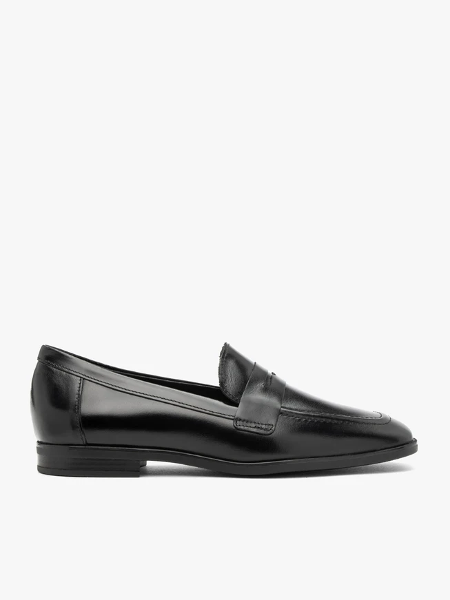 Schwarze minimalistische Mokassins