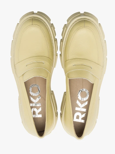 Yellow loafers with lightweight sole