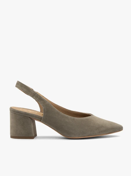 Olivfarbene Slingback-Pumps für Damen