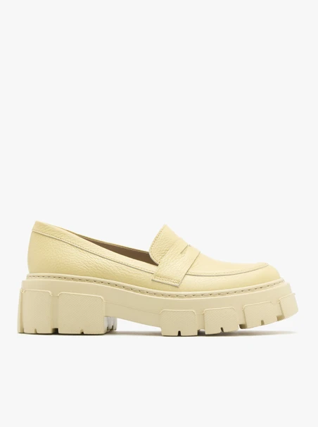 Yellow loafers with lightweight sole