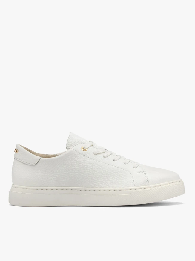 White sporty shoes with gold details
