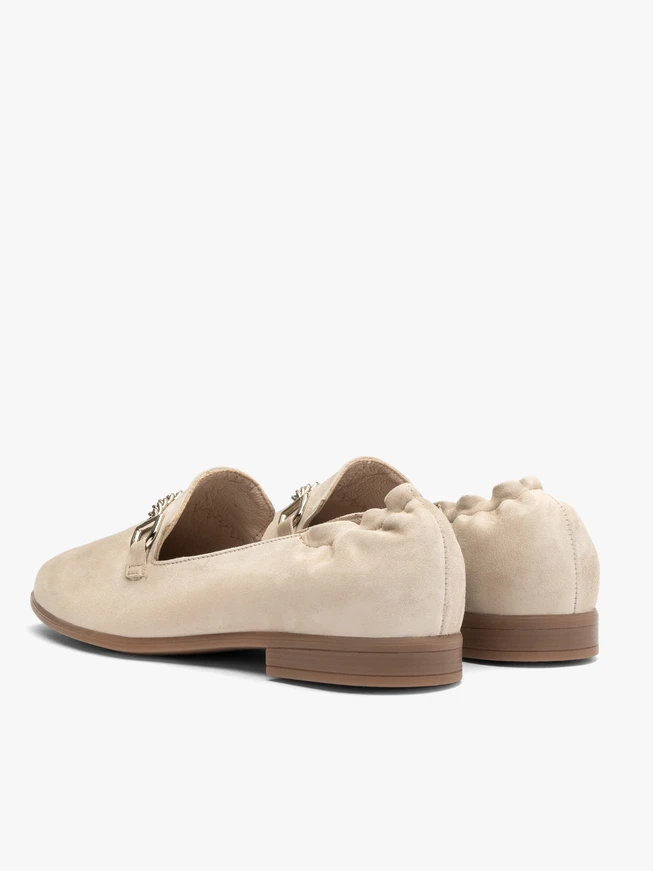 Beige flat women’s loafers