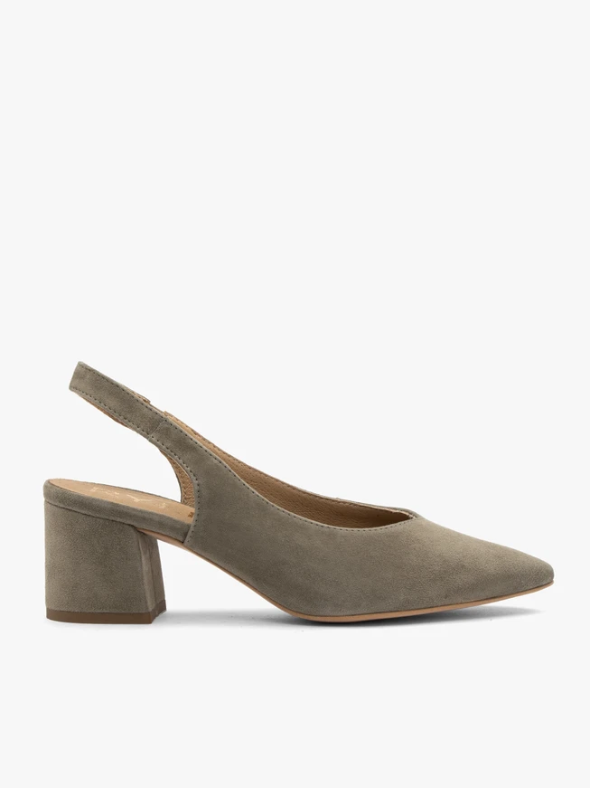 Olivfarbene Slingback-Pumps für Damen