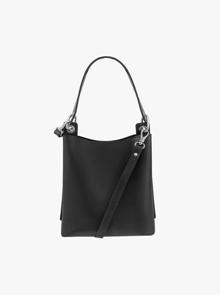 Black leather &amp; suede crossbody bag for women