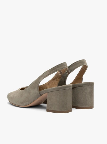 Olivfarbene Slingback-Pumps für Damen