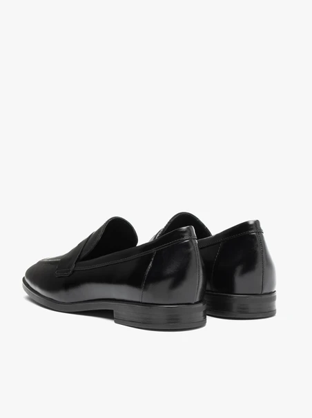 Black minimalist moccasins