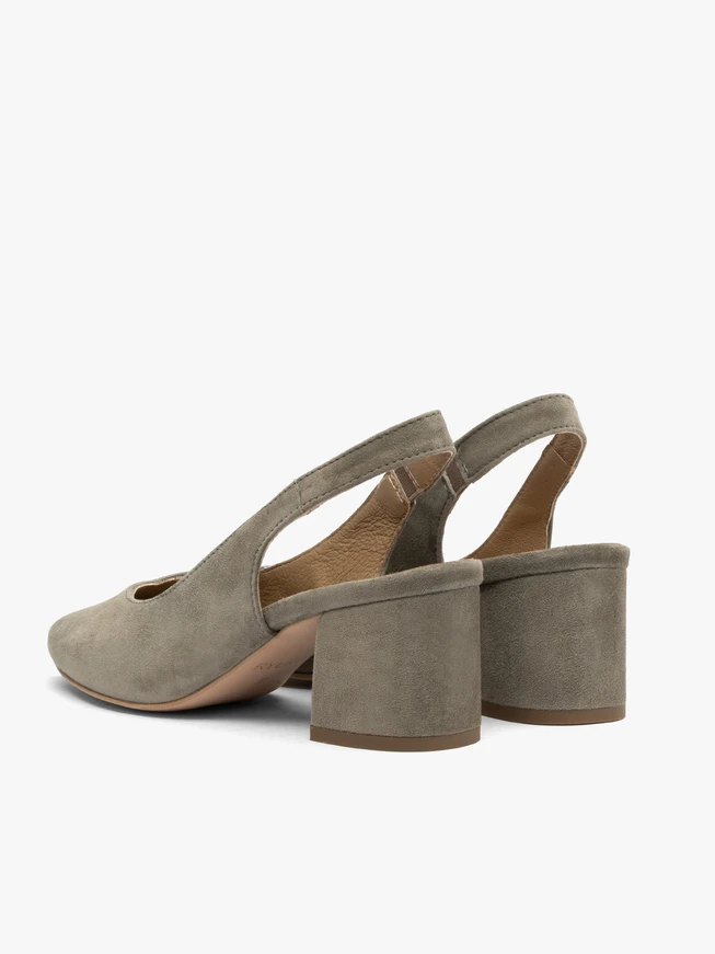 Olivfarbene Slingback-Pumps für Damen