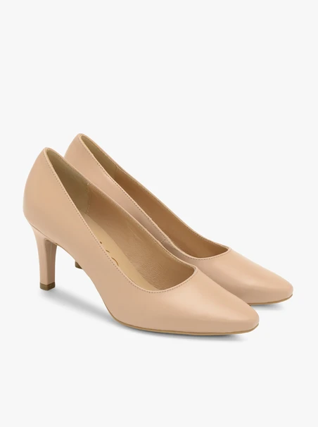 Beigefarbene Stiletto-Pumps