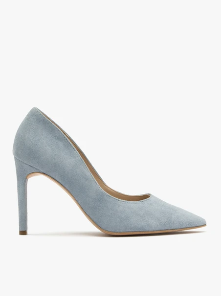 Blue high-heel pumps