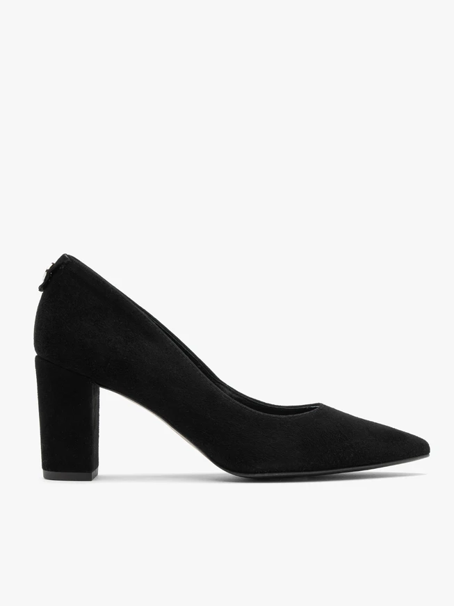 Damen-Pumps aus Veloursleder mit Stilettoabsatz