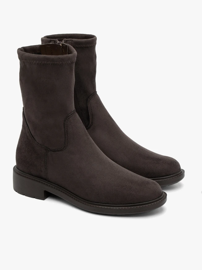 Brauner höherer Stiefel mit elastischem Schaft