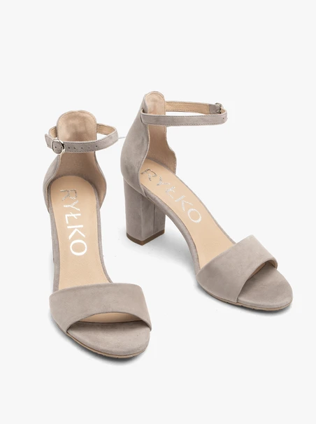 Graue Stiletto-Sandalen für Frauen
