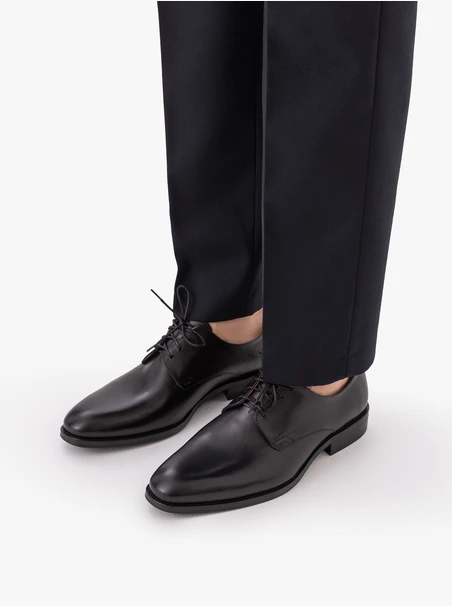Black elegant men's lace-up shoes premium