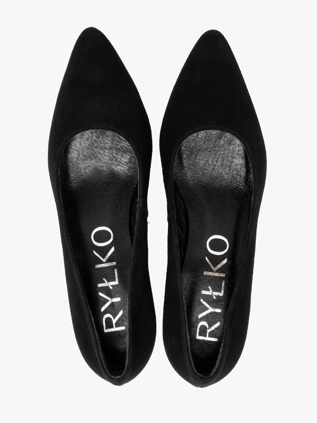 Velour stiletto pumps
