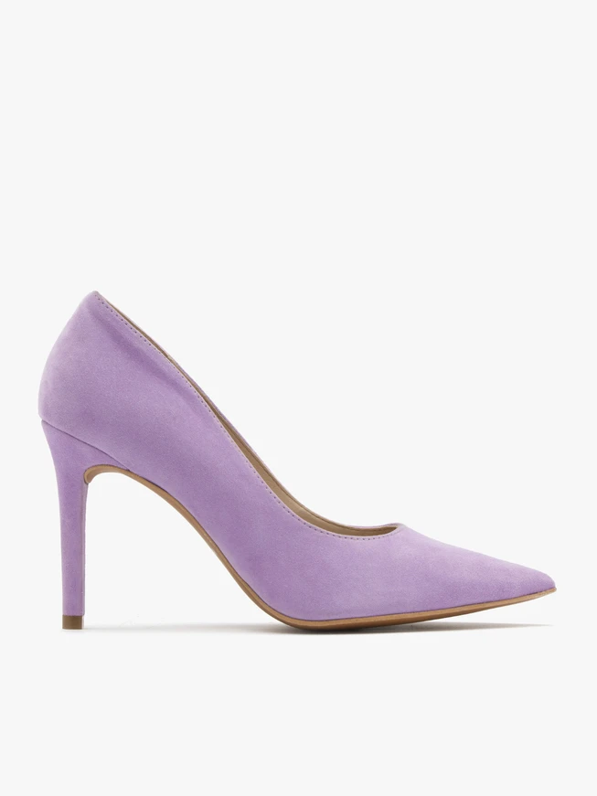 Fliederfarbene hohe Stiletto-Pumps