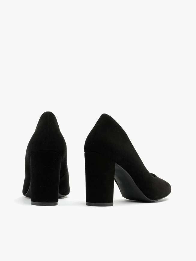 Black block-heel pumps