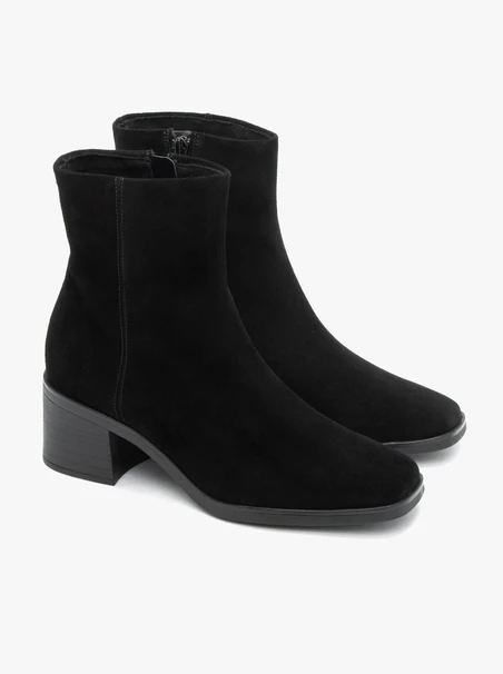 Black Women's Ankle Boots | Velour Leather