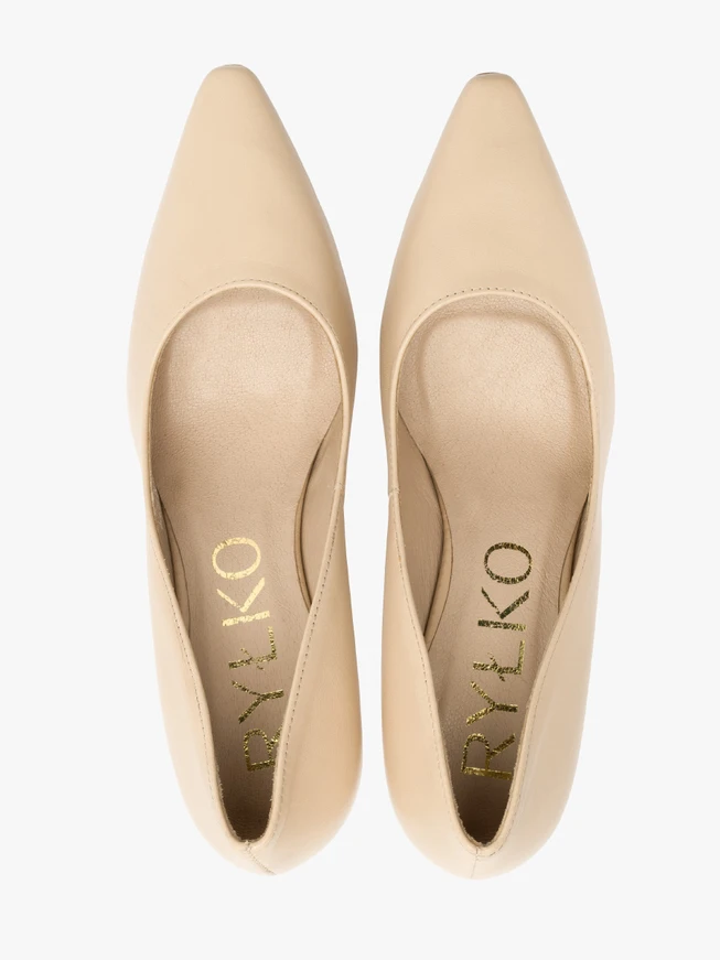 Beigefarbene Stiletto-Pumps
