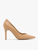Beige high-heel pumps