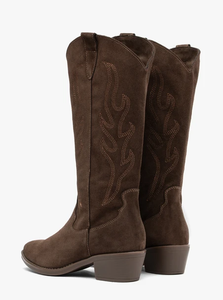 Dark Brown Cowboy Knee Boots