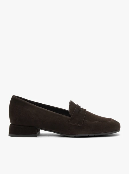 Dunkelbraune Veloursmokassins