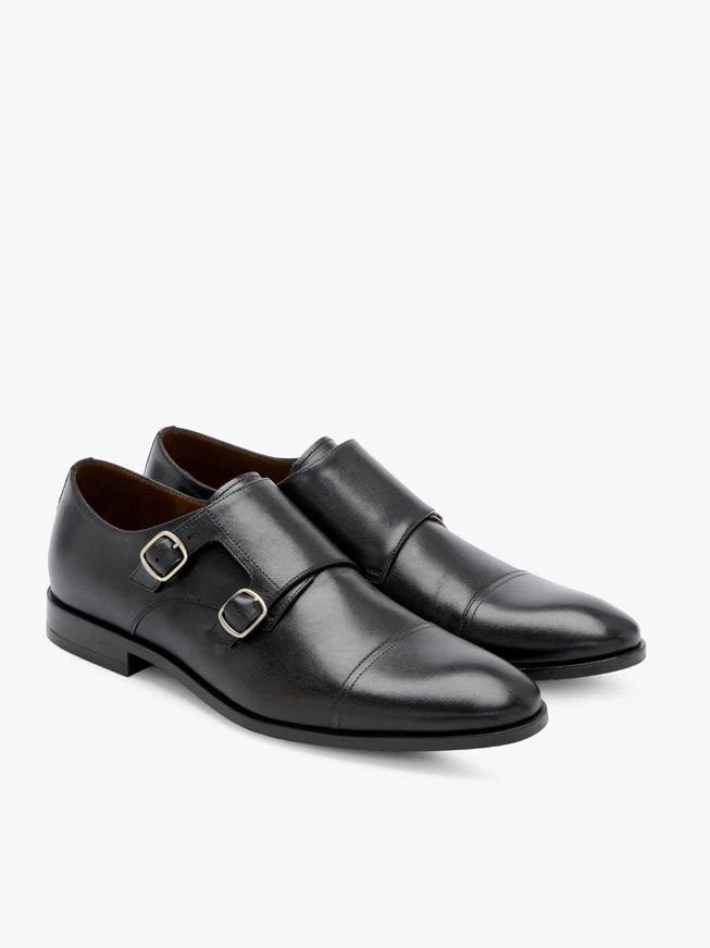 Monk shoes with decorative stitching