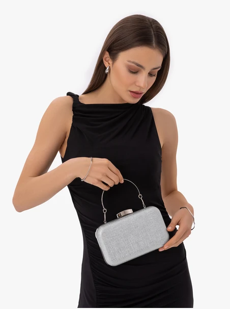 Elegant silver clutch bag