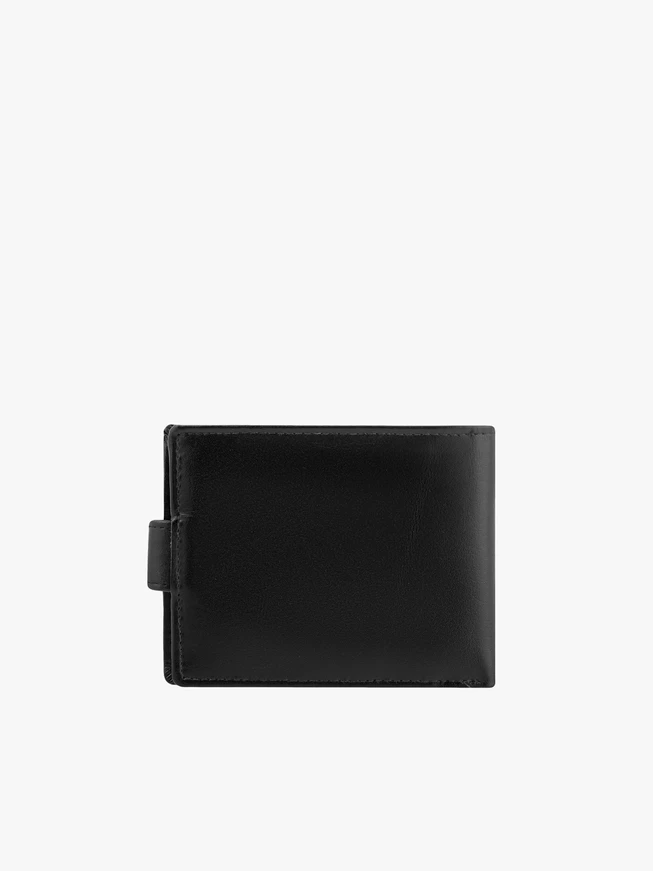 Schwarzes Portemonnaie aus Vollnarbenleder