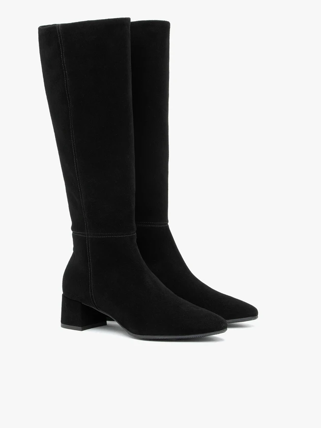 Women's Velvet Leather Black Boots